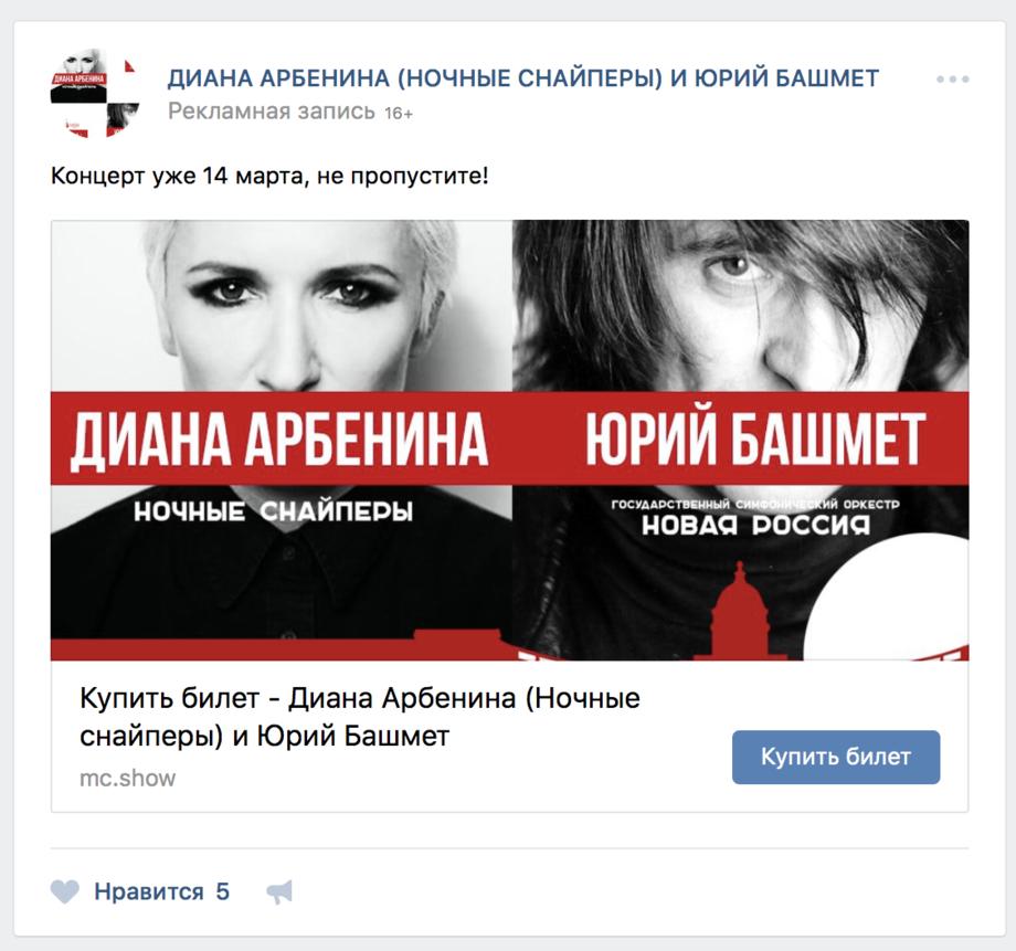 Материал кампании: Концерт Дианы Арбениной и Юрия Башмета в Ледовом Дворце.